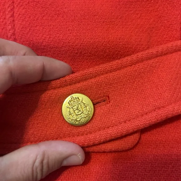 J CREW STADIUM CLOTH NELLO GORI WOMEN SIZE 2 RED PEACOAT - Picture 14 of 16